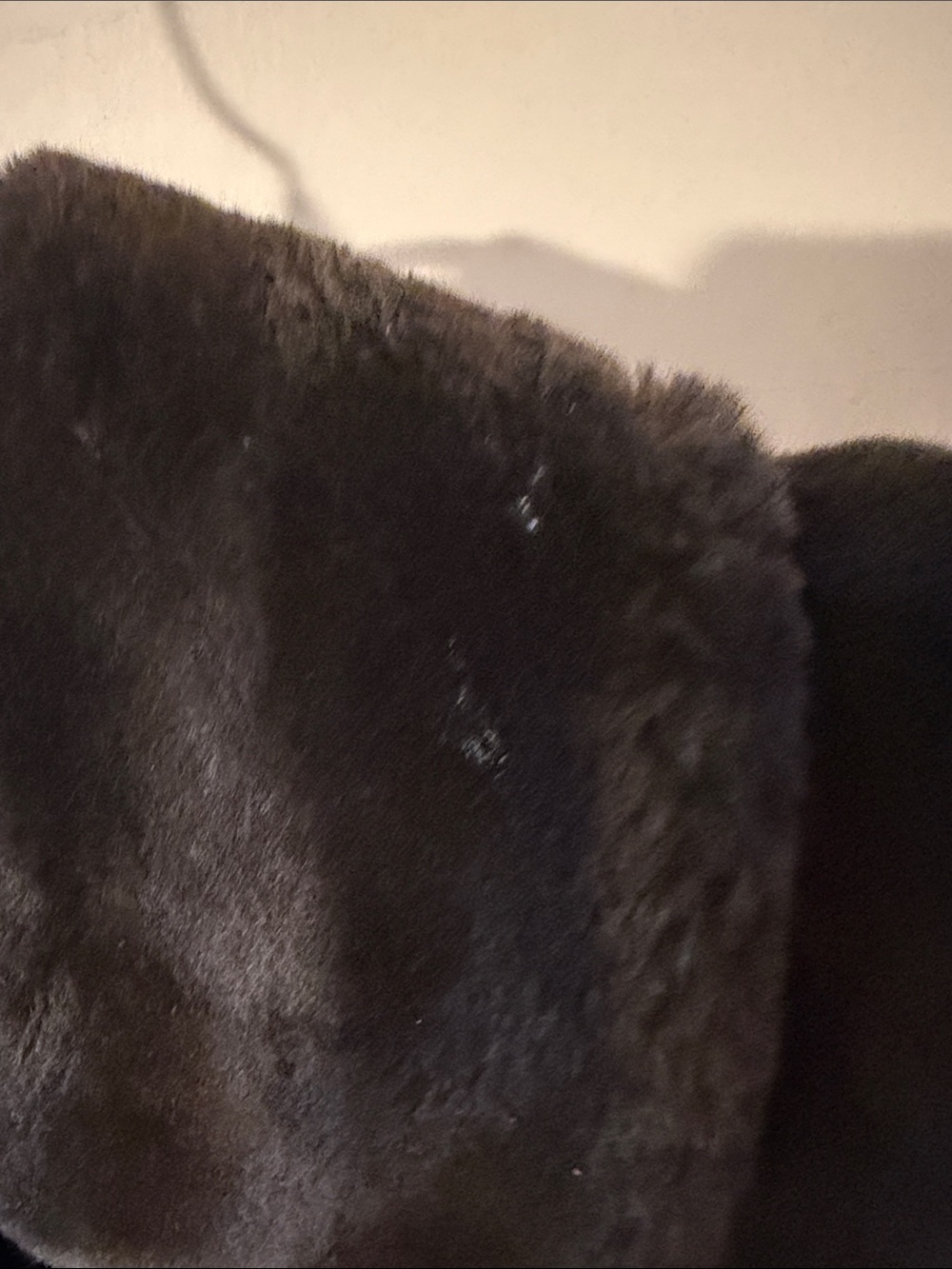 Vintage Threads on Threads Brown Faux Fur Vest Leaf Embroidered Detail Zip Front - Picture 4 of 8